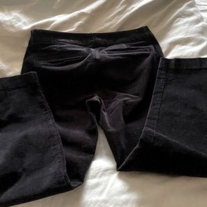 Black velvet cropped pants